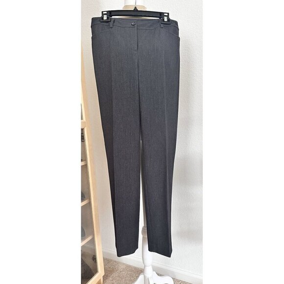 Saks Fifth Avenue Womens Straight Leg Dress Pants 6 Dark Gray Pockets Officewear - Picture 1 of 6
